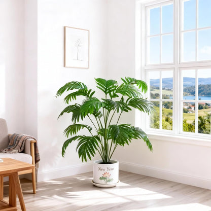 5ft Artificial Palm Tree Indoor, Large Fake Tropical Areca Palm with 13 Trunks, Tall Faux Floor Plants for Indoor Living Rooms Offices Bedroom Home Decor