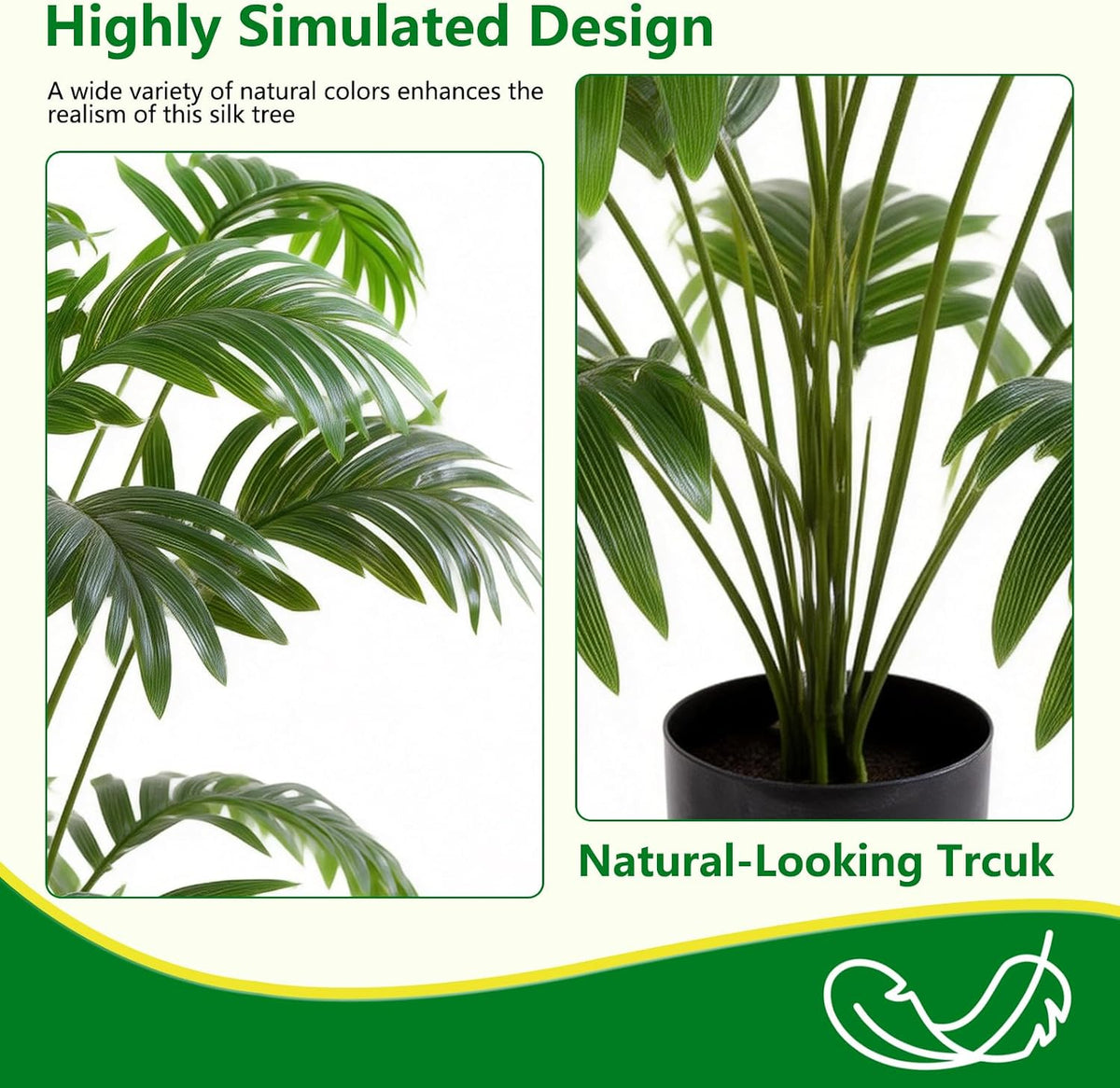 5ft Artificial Palm Tree Indoor, Large Fake Tropical Areca Palm with 13 Trunks, Tall Faux Floor Plants for Indoor Living Rooms Offices Bedroom Home Decor