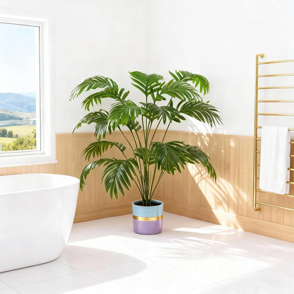 5ft Artificial Palm Tree Indoor, Large Fake Tropical Areca Palm with 13 Trunks, Tall Faux Floor Plants for Indoor Living Rooms Offices Bedroom Home Decor