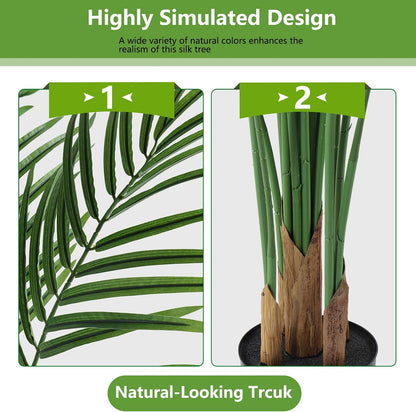5ft Artificial Palm Tree Indoor, Large Fake Tropical Areca Palm with 13 Trunks, Tall Faux Floor Plants for Indoor Living Rooms Offices Bedroom Home Decor