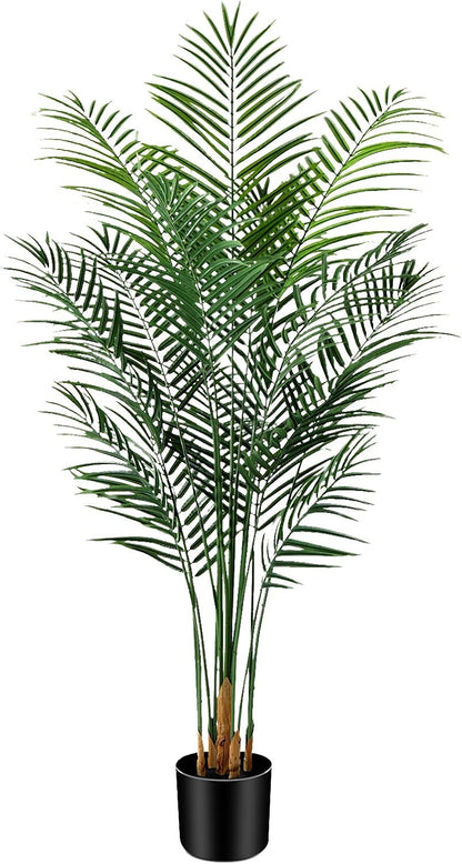 5ft Artificial Palm Tree Indoor, Large Fake Tropical Areca Palm with 13 Trunks, Tall Faux Floor Plants for Indoor Living Rooms Offices Bedroom Home Decor