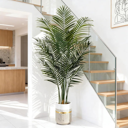 5ft Artificial Palm Tree Indoor, Large Fake Tropical Areca Palm with 13 Trunks, Tall Faux Floor Plants for Indoor Living Rooms Offices Bedroom Home Decor