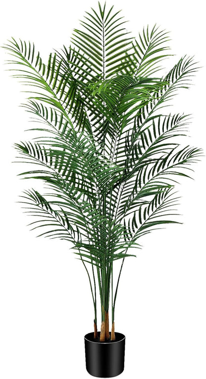 5ft Artificial Palm Tree Indoor, Large Fake Tropical Areca Palm with 13 Trunks, Tall Faux Floor Plants for Indoor Living Rooms Offices Bedroom Home Decor
