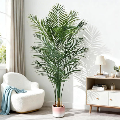 5ft Artificial Palm Tree Indoor, Large Fake Tropical Areca Palm with 13 Trunks, Tall Faux Floor Plants for Indoor Living Rooms Offices Bedroom Home Decor