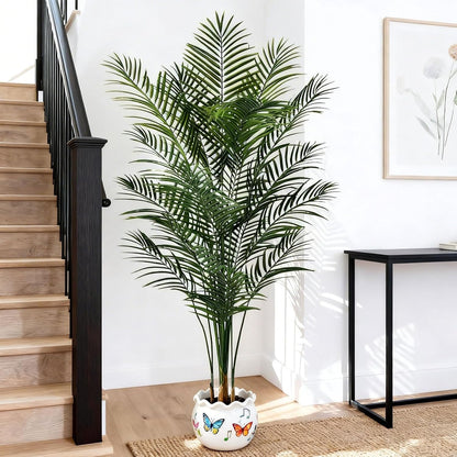 5ft Artificial Palm Tree Indoor, Large Fake Tropical Areca Palm with 13 Trunks, Tall Faux Floor Plants for Indoor Living Rooms Offices Bedroom Home Decor