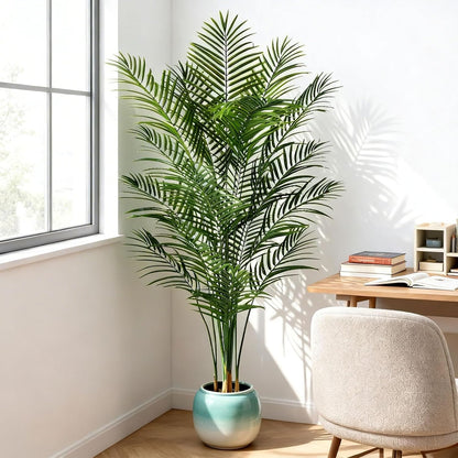 5ft Artificial Palm Tree Indoor, Large Fake Tropical Areca Palm with 13 Trunks, Tall Faux Floor Plants for Indoor Living Rooms Offices Bedroom Home Decor