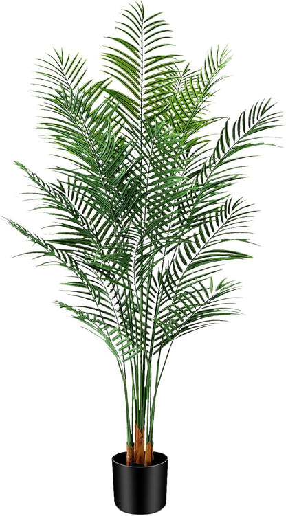 5ft Artificial Palm Tree Indoor, Large Fake Tropical Areca Palm with 13 Trunks, Tall Faux Floor Plants for Indoor Living Rooms Offices Bedroom Home Decor