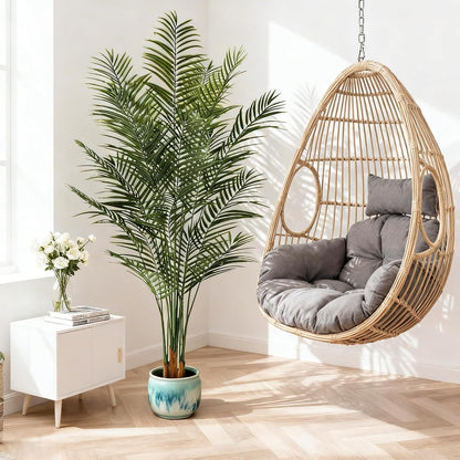 5ft Artificial Palm Tree Indoor, Large Fake Tropical Areca Palm with 13 Trunks, Tall Faux Floor Plants for Indoor Living Rooms Offices Bedroom Home Decor