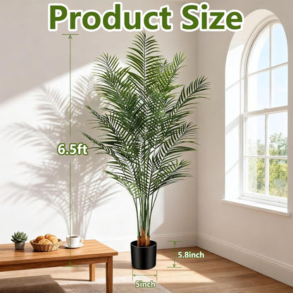 5ft Artificial Palm Tree Indoor, Large Fake Tropical Areca Palm with 13 Trunks, Tall Faux Floor Plants for Indoor Living Rooms Offices Bedroom Home Decor