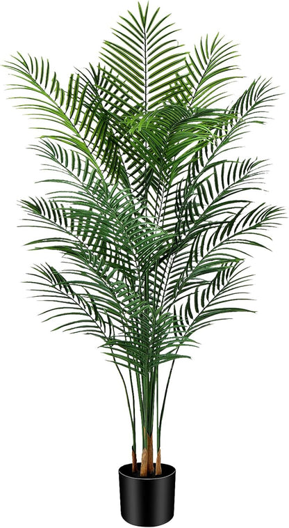 5ft Artificial Palm Tree Indoor, Large Fake Tropical Areca Palm with 13 Trunks, Tall Faux Floor Plants for Indoor Living Rooms Offices Bedroom Home Decor