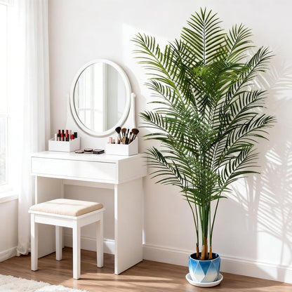 5ft Artificial Palm Tree Indoor, Large Fake Tropical Areca Palm with 13 Trunks, Tall Faux Floor Plants for Indoor Living Rooms Offices Bedroom Home Decor
