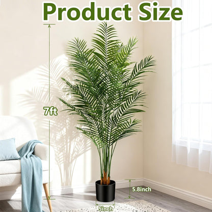 5ft Artificial Palm Tree Indoor, Large Fake Tropical Areca Palm with 13 Trunks, Tall Faux Floor Plants for Indoor Living Rooms Offices Bedroom Home Decor