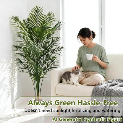 5ft Artificial Palm Tree Indoor, Large Fake Tropical Areca Palm with 13 Trunks, Tall Faux Floor Plants for Indoor Living Rooms Offices Bedroom Home Decor