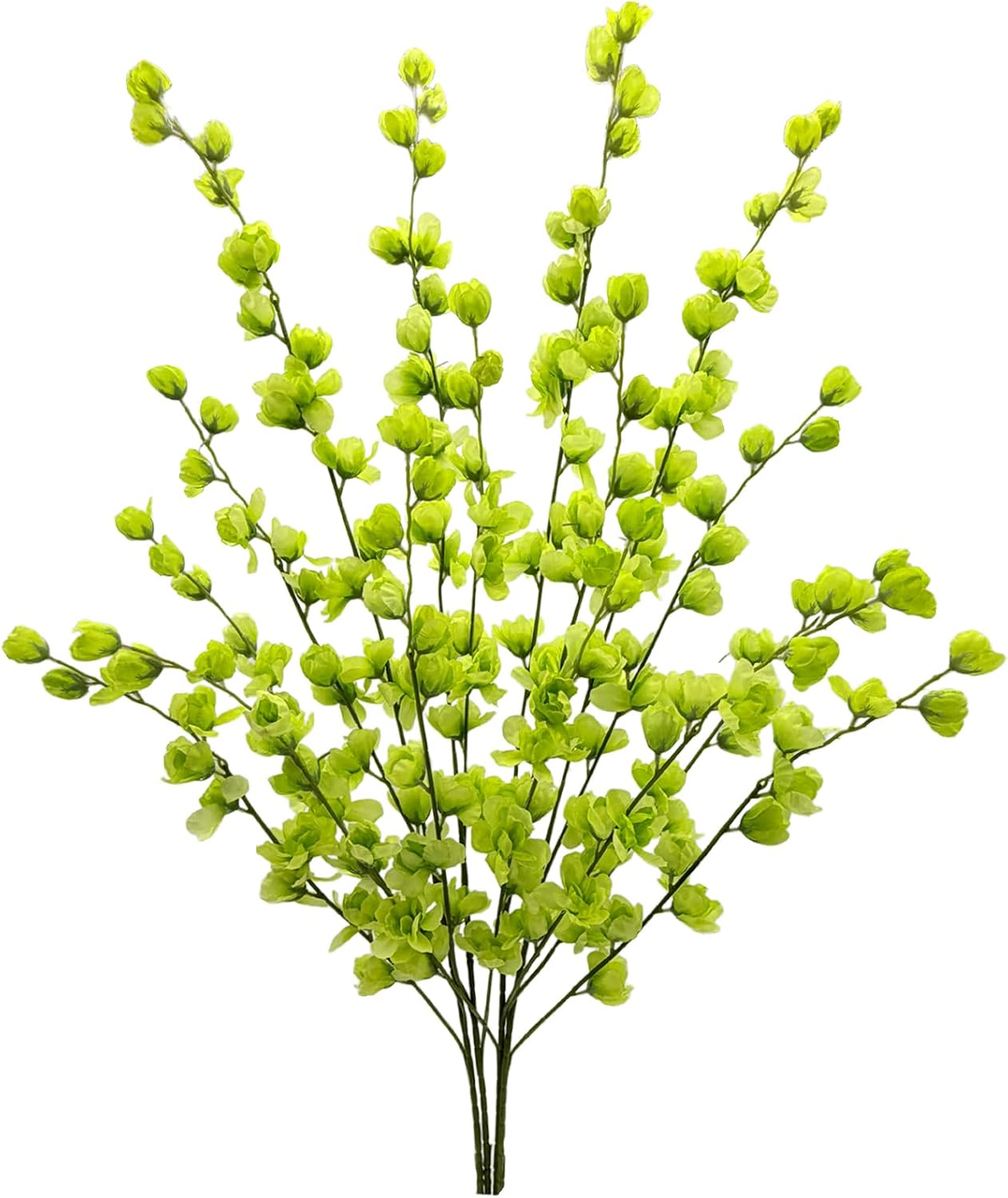 Artificial Forsythia Branches Fake Wildflowers White 41" Silk Flowers with Long Stems Faux Spring Flowers 4PCS for Tall Vase Home Table Wedding Graveyard Kitchen Office Decoration