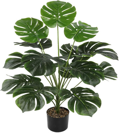 Fake Plants 40" Artificial Monstera Tree Plant Indoor with 18 Trunks Faux Greenery Potted Green Décor for Home Office Bathroom Farmhouse