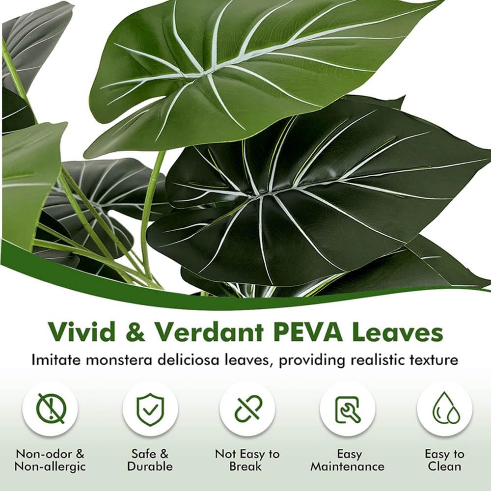 Fake Plants 40" Artificial Monstera Tree Plant Indoor with 18 Trunks Faux Greenery Potted Green Décor for Home Office Bathroom Farmhouse