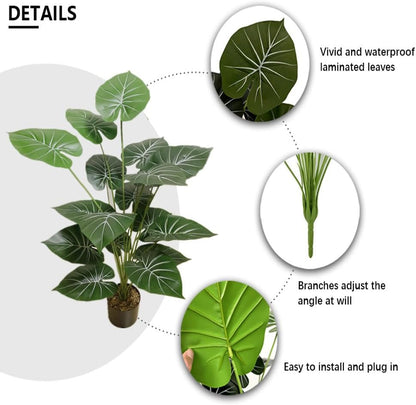Fake Plants 40" Artificial Monstera Tree Plant Indoor with 18 Trunks Faux Greenery Potted Green Décor for Home Office Bathroom Farmhouse