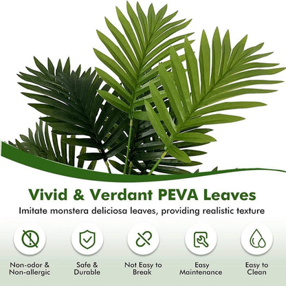 Fake Plants 40" Artificial Monstera Tree Plant Indoor with 18 Trunks Faux Greenery Potted Green Décor for Home Office Bathroom Farmhouse
