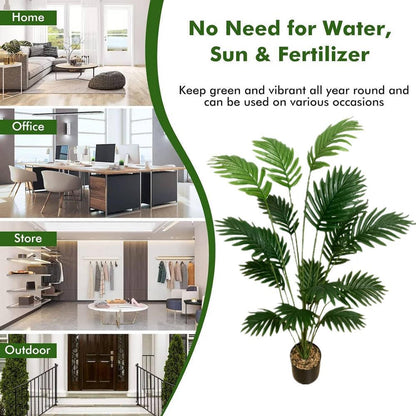 Fake Plants 40" Artificial Monstera Tree Plant Indoor with 18 Trunks Faux Greenery Potted Green Décor for Home Office Bathroom Farmhouse