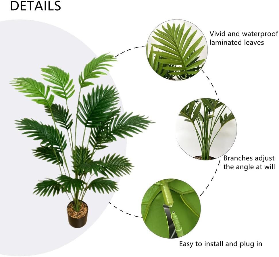 Fake Plants 40" Artificial Monstera Tree Plant Indoor with 18 Trunks Faux Greenery Potted Green Décor for Home Office Bathroom Farmhouse