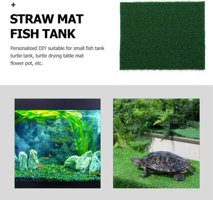 Fish Tank Simulation Turf Mat 11.81 Inch Artificial Turf for Turtle Basking Platform Aquarium and Flowerpot Mat Home Landscaping