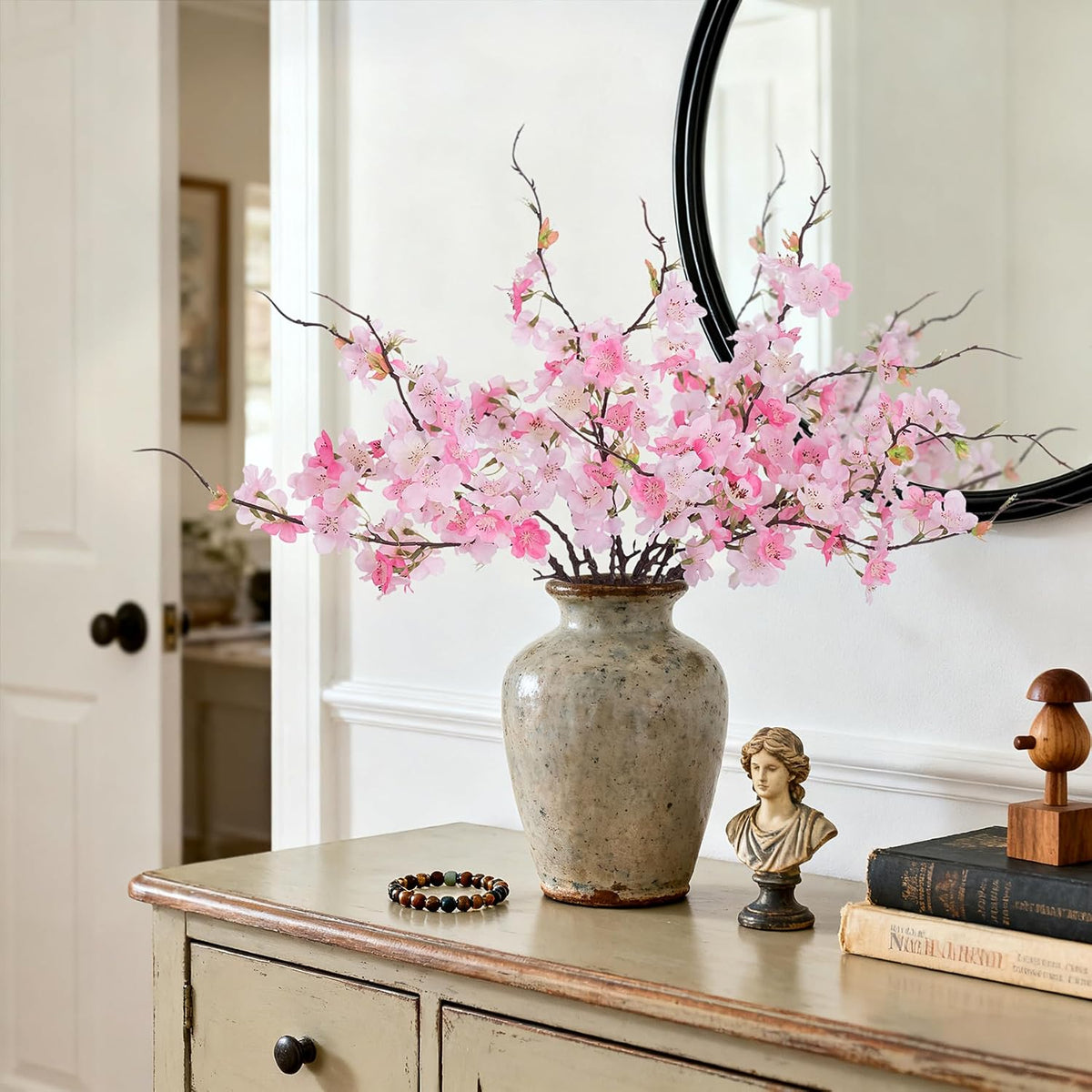 INXUGAO Artificial Cherry Blossom Branches Decor Fake Flowers Indoor