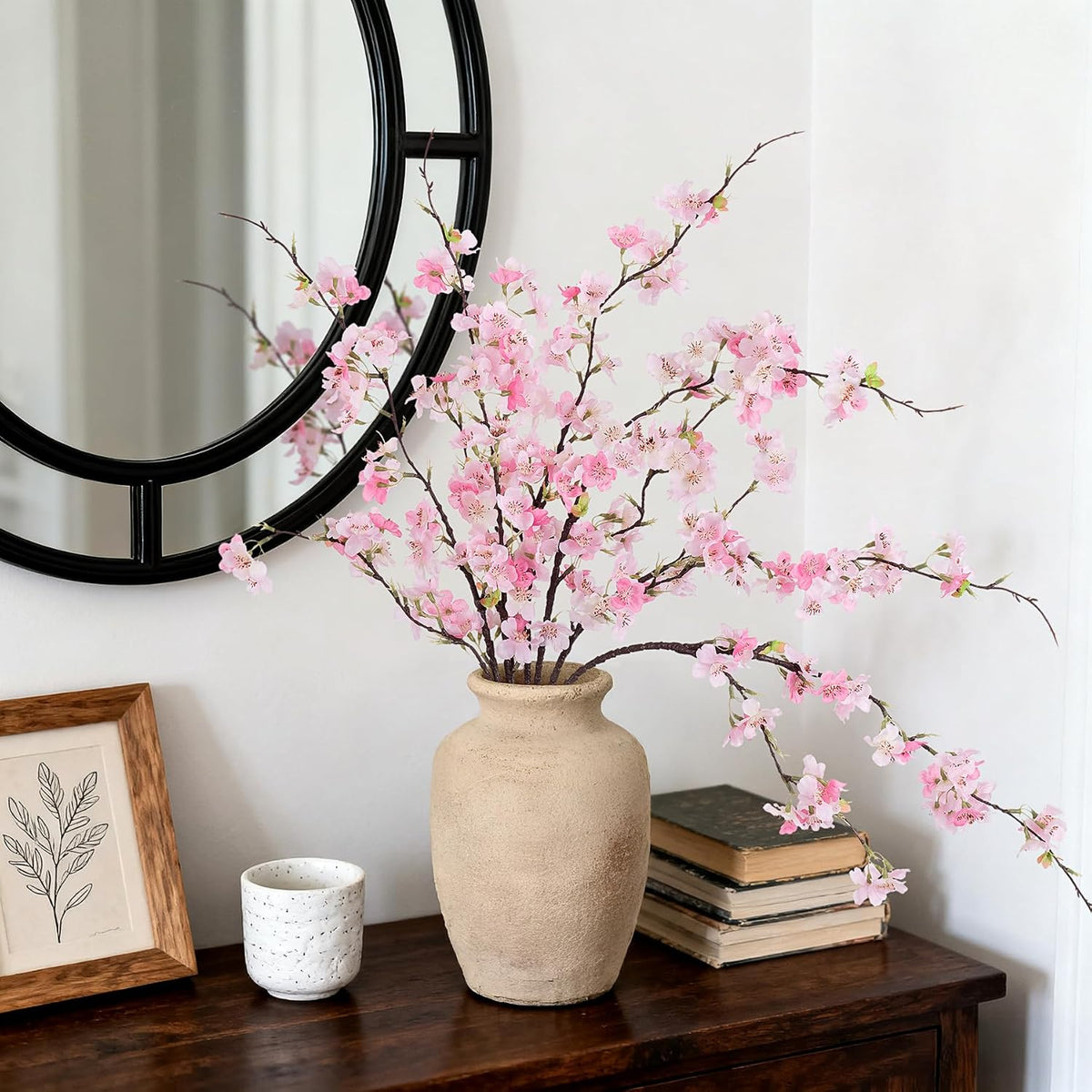 INXUGAO Artificial Cherry Blossom Branches Decor Fake Flowers Indoor