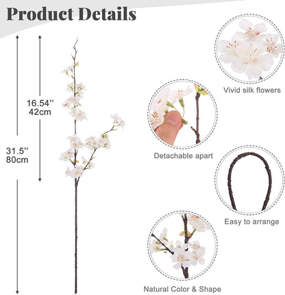 INXUGAO Artificial Cherry Blossom Branches Decor Fake Flowers Indoor