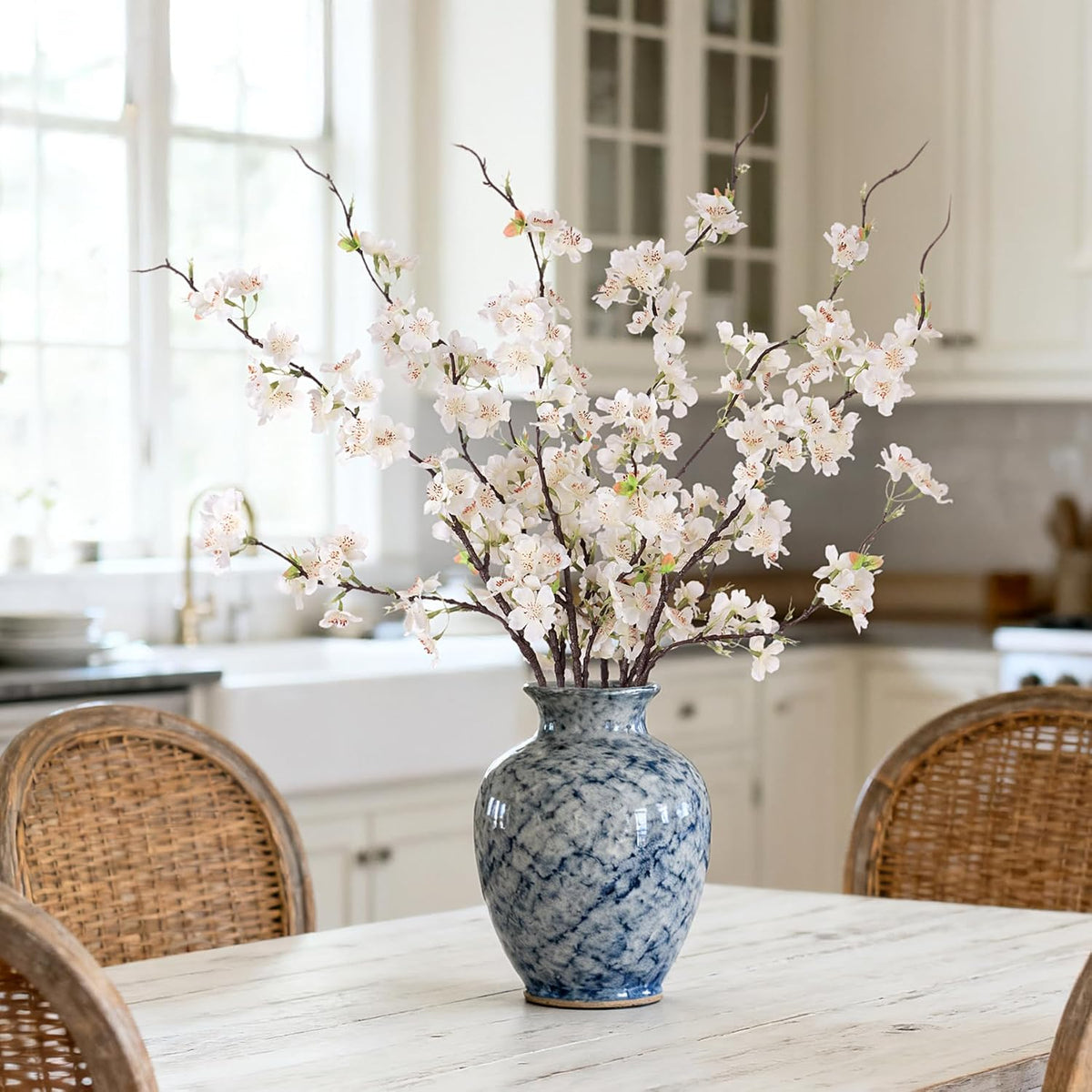 INXUGAO Artificial Cherry Blossom Branches Decor Fake Flowers Indoor