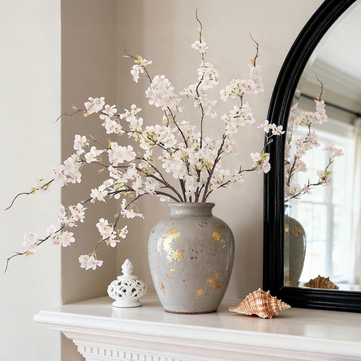 INXUGAO Artificial Cherry Blossom Branches Decor Fake Flowers Indoor