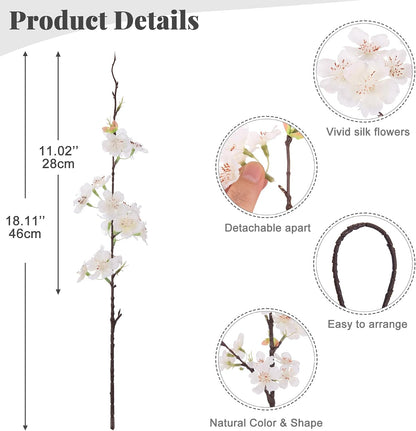 INXUGAO Artificial Cherry Blossom Branches Decor Fake Flowers Indoor
