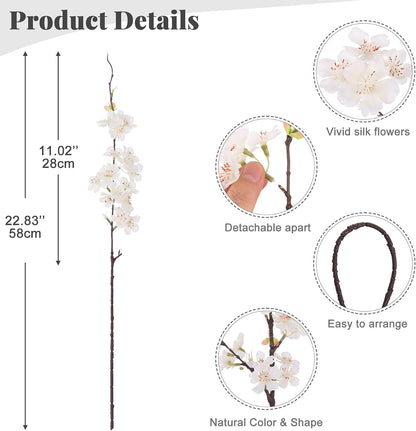 INXUGAO Artificial Cherry Blossom Branches Decor Fake Flowers Indoor