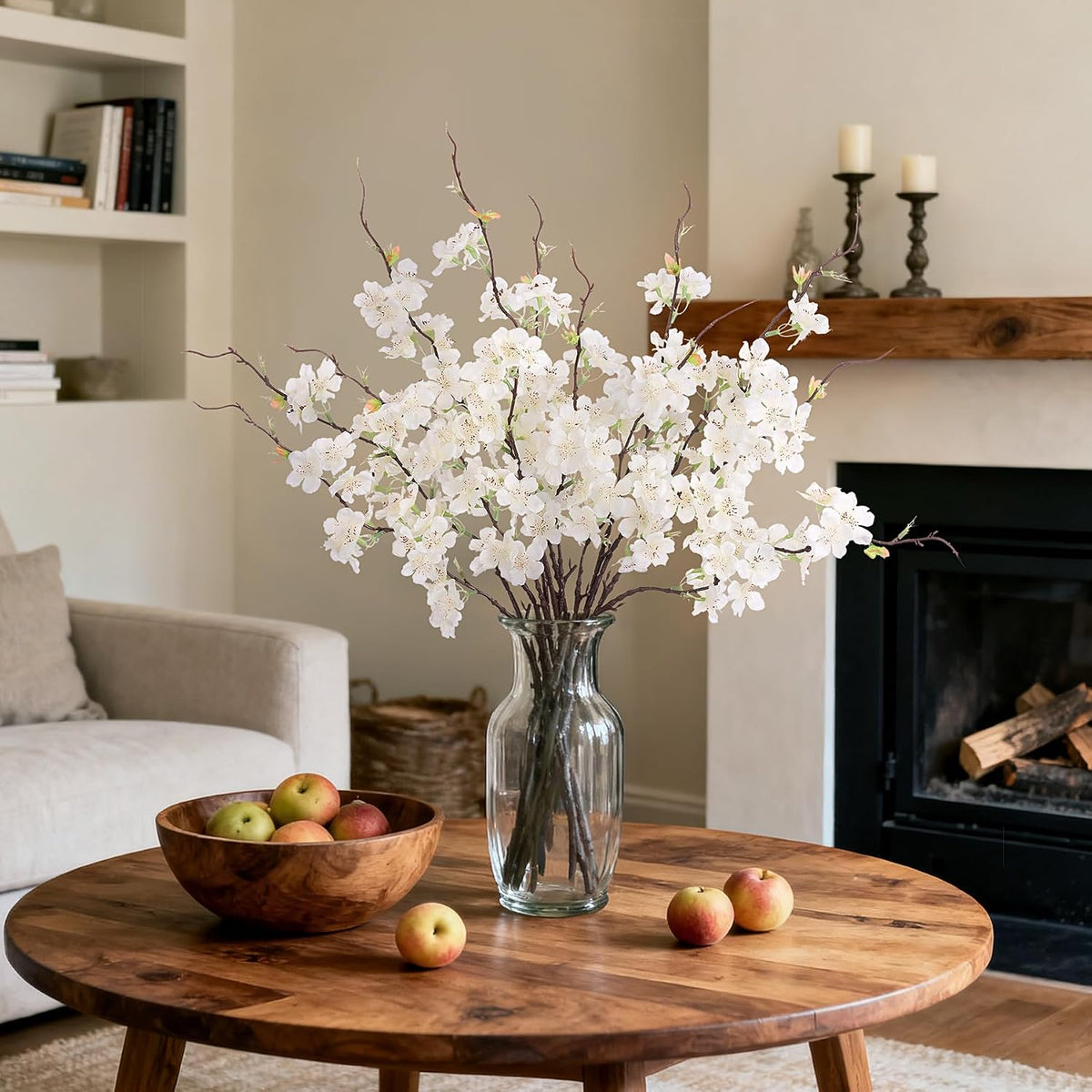 INXUGAO Artificial Cherry Blossom Branches Decor Fake Flowers Indoor