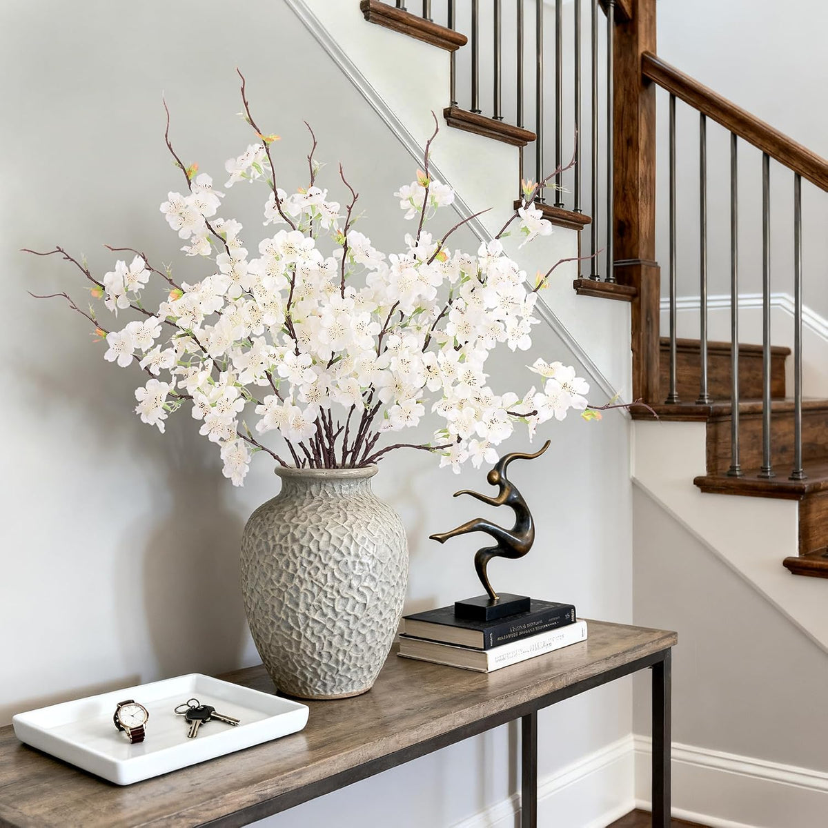 INXUGAO Artificial Cherry Blossom Branches Decor Fake Flowers Indoor