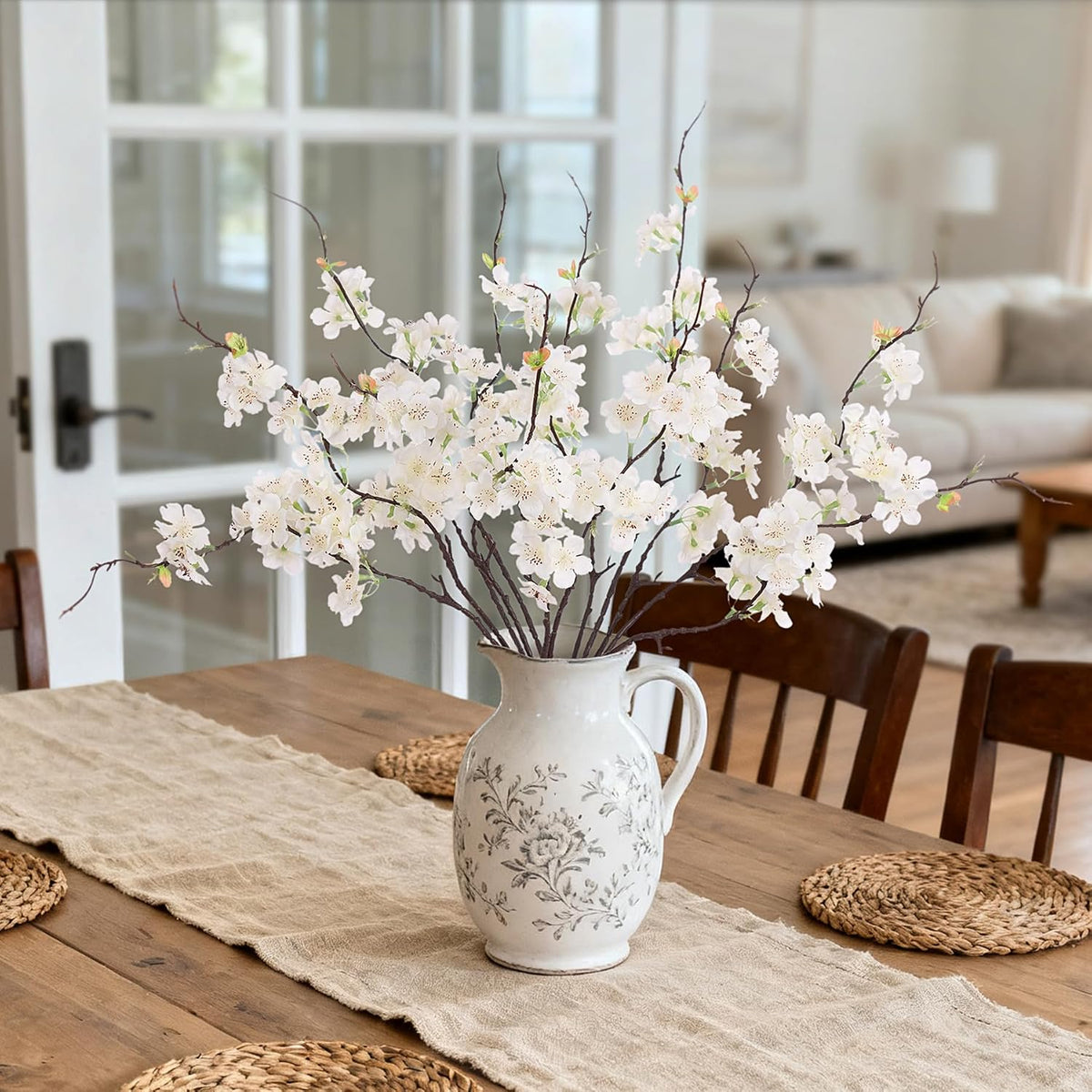 INXUGAO Artificial Cherry Blossom Branches Decor Fake Flowers Indoor