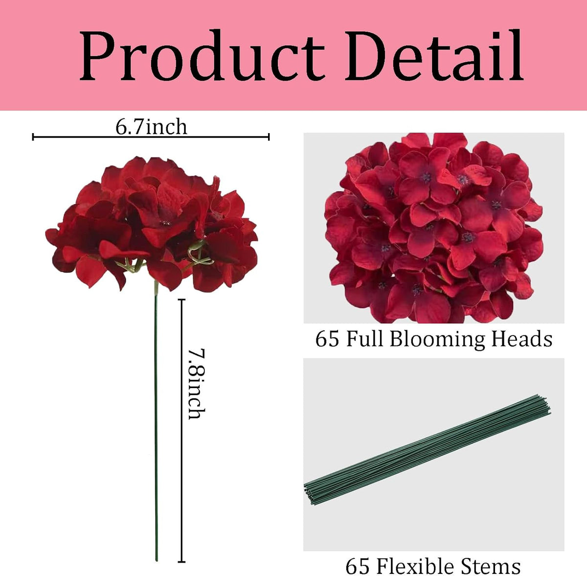 Blue Hydrangea Artificial Flowers Bulk for Home Decor