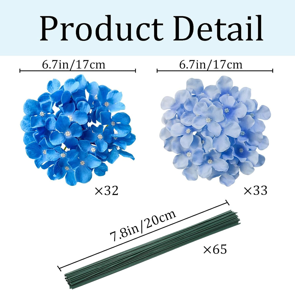 Blue Hydrangea Artificial Flowers Bulk for Home Decor