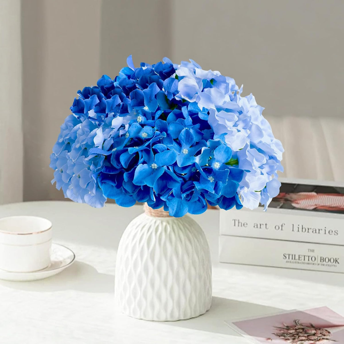 Blue Hydrangea Artificial Flowers Bulk for Home Decor