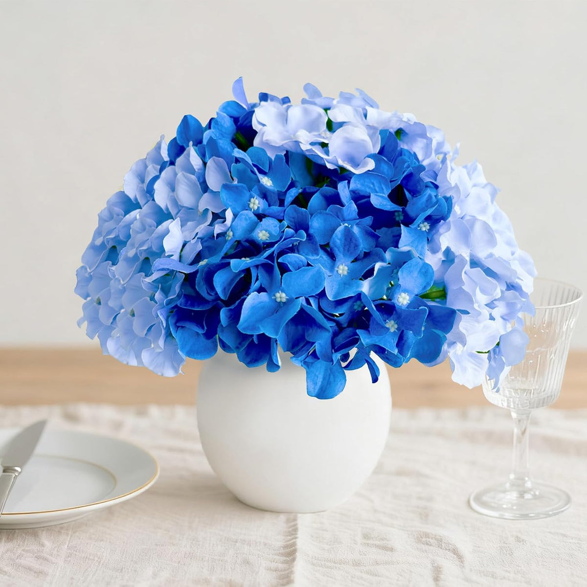 Blue Hydrangea Artificial Flowers Bulk for Home Decor
