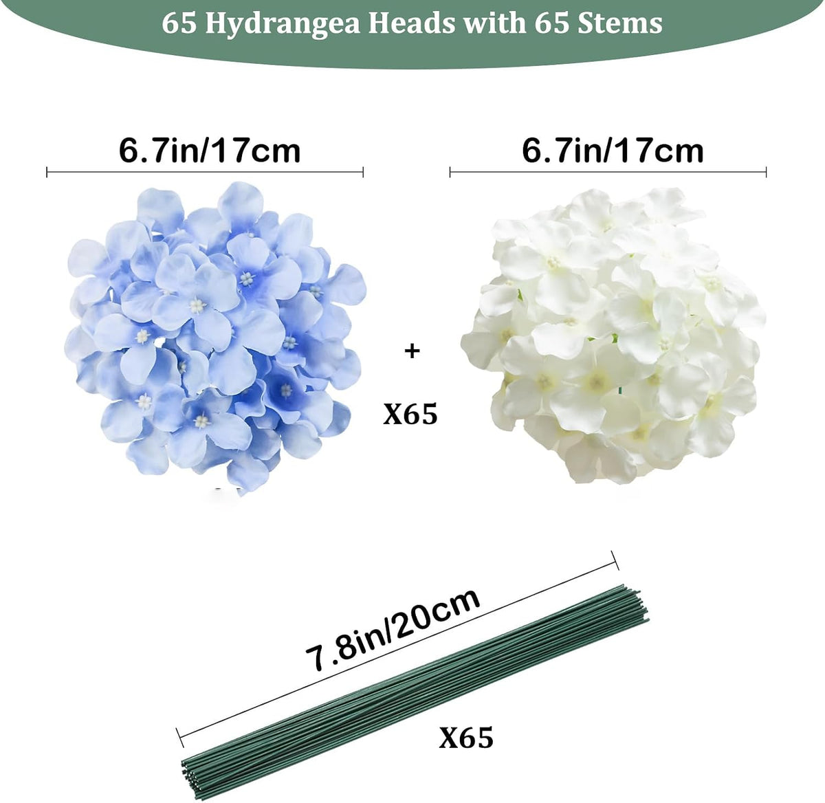 Blue Hydrangea Artificial Flowers Bulk for Home Decor