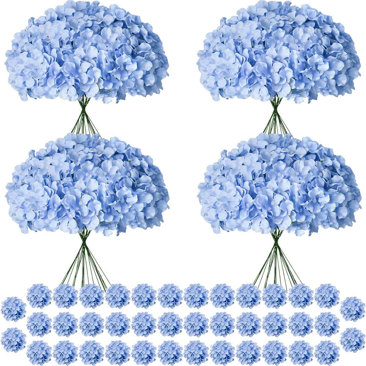 Blue Hydrangea Artificial Flowers Bulk for Home Decor