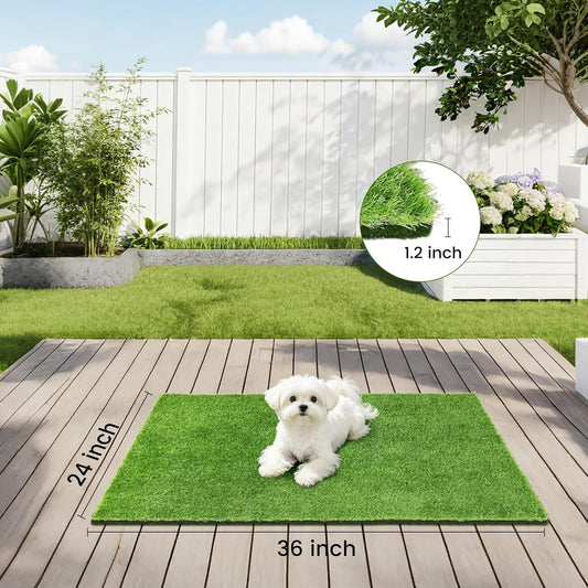 48" x 32" Premium Artificial Grass Mat for Dogs Cats | Washable Fake Turf Rug for Pet Pee Potty Training Patio Lawn Balcony Door Decoration