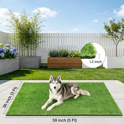 48" x 32" Premium Artificial Grass Mat for Dogs Cats | Washable Fake Turf Rug for Pet Pee Potty Training Patio Lawn Balcony Door Decoration