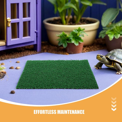 UKCOCO 2pcs Aquarium Grass Carpet for Fish Tank and Reptile Terrarium, Artificial Resin Turf Mat with Effortless Maintenance and Versatile Application, for Turtle Terrace Ramp