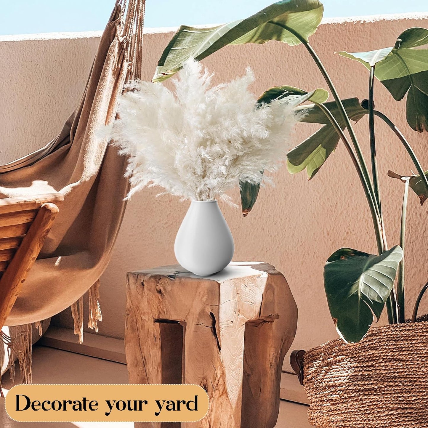 60 PCS Boho Decor, Fluffy Pompas Grass, Natural Dry Pampas Grass Small, Short Pampass Bulk for Boho Room Decor, Coffee Table Decor (17 inch )