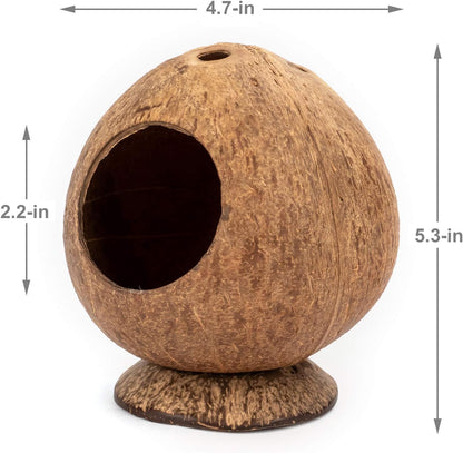 Coconut Hut Hamster House Bed for Gerbils Mice Small Animal Cage Habitat Decor