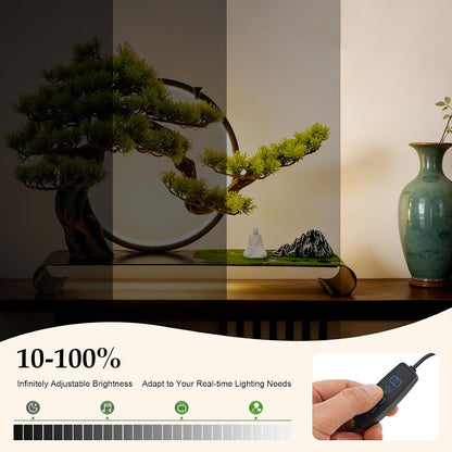 Realistic Simulation Bonsai Tree with LED Light, Zen Desktop Decoration for Home & Office, Artificial Pine Bonsai with Adjustable Brightness, for Stress Relief & Meditation