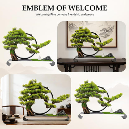 Realistic Simulation Bonsai Tree with LED Light, Zen Desktop Decoration for Home & Office, Artificial Pine Bonsai with Adjustable Brightness, for Stress Relief & Meditation