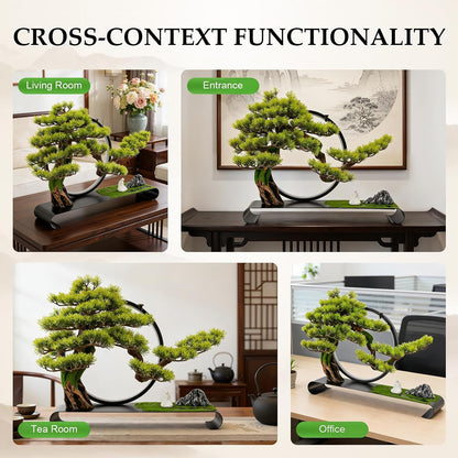 Realistic Simulation Bonsai Tree with LED Light, Zen Desktop Decoration for Home & Office, Artificial Pine Bonsai with Adjustable Brightness, for Stress Relief & Meditation