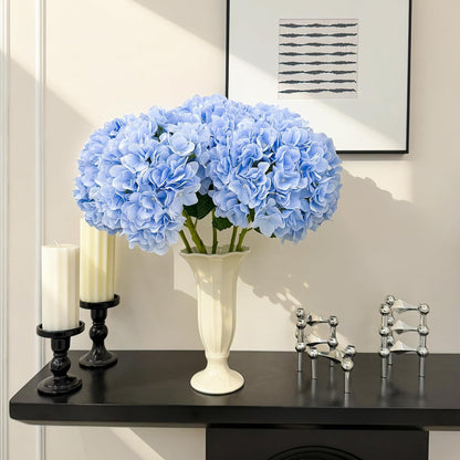 6 PCS Hydrangea Artificial Flowers, Fake Flowers, Suitable for Wedding Decorations, Home Decorations, Garden Decorations, Party Decorations, Table Decorations, Centerpiece Arrangements (Light Blue)